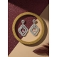 Women's Brass Silver Plated Drop Earrings (Pink)
