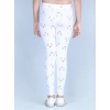 Girl's Cotton Lycra Printed Elasticated Leggings (White)