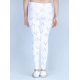 Girl's Cotton Lycra Printed Elasticated Leggings (White)
