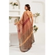 Women's Linen Cotton Printed Ready To Wear Saree With Unstitched Blouse 5.5 Mtr (Brown)
