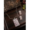 Women's Brass Silver Plated Pendant Set (Pink)