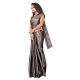Women's Satin Printed Saree With Unstitched Blouse 5.5Mtr (Grey)