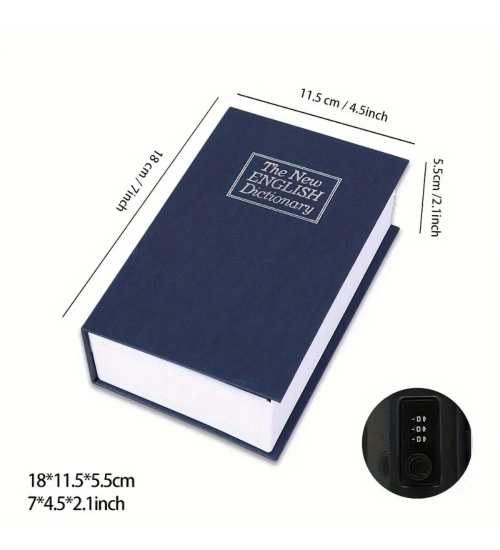 Secret Book Safe with Number Locker (Blue)
