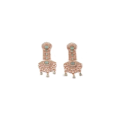 Women's Brass Silver Plated Drop Earrings (Turquoise)