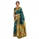Women's Silk Blend Paithani Saree With Unstitched Blouse 5.5Mtr (Teal)