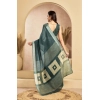 Women's Faux Linen Floral Ready to wear Saree With Unstitched Blouse 5.5Mtr (Light_Teal) Women's Faux Linen Floral Ready to wear Saree With Unstitched Blouse 5.5Mtr (Light_Teal)