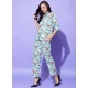 Women's Polyester Floral 3-4th Sleeve Co-Ord Set (Multicolor) Women's Polyester Floral 3-4th Sleeve Co-Ord Set (Multicolor)