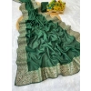 Women's Silk Embroidred Saree With Unstitched Blouse 5.5Mtr (Dark Green) Women's Silk Embroidred Saree With Unstitched Blouse 5.5Mtr (Dark Green)