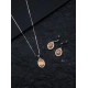 Women's Brass Silver Plated Pendant Set (Orange) Women's Brass Silver Plated Pendant Set (Orange)