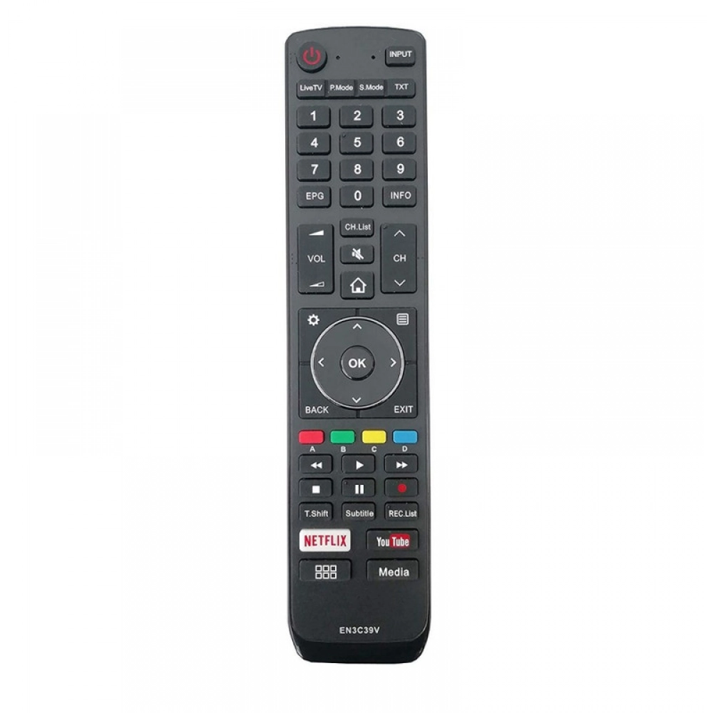 Ecomoye Smart TV Remote No. EN3C39V (No Voice), Compatible/Replacement for Vu Smart TV LCD/LED Remote Control, Black (Exactly Same Remote will Only Work)