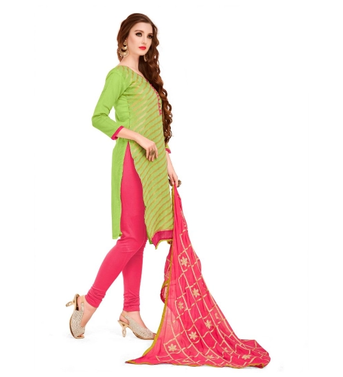 Women's Banarasi Jacquard Unstitched Salwar-Suit Material With Dupatta (Green, 2 Mtr)