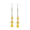 Dropship Women's Silver Plated Hook Dangler Hanging Tassel Fashion Earrings-Silver