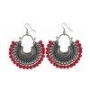 Dropship Women's Silver Plated Hook Dangler Hanging Beads Earrings-Silver