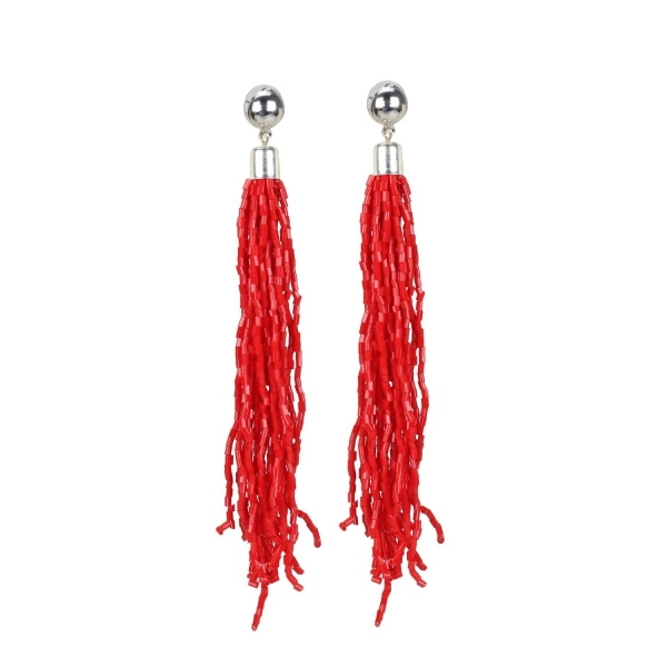 Dropship Women's Alloy, Beads Hook Dangler Hanging Earrings-Red
