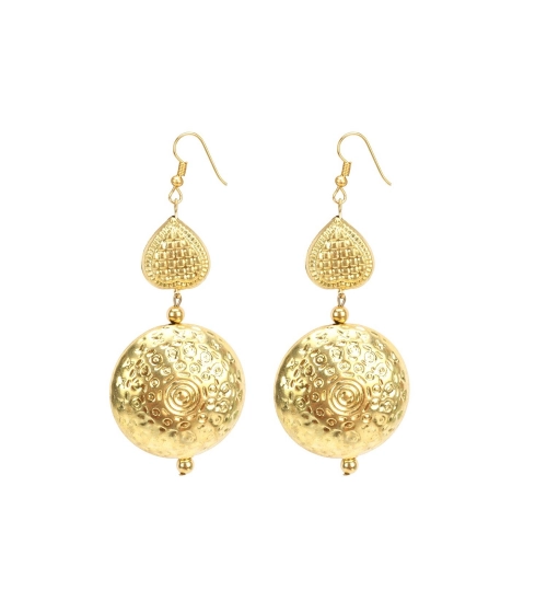Women's Gold Plated Hook Dangler Hanging Earrings-Golden
