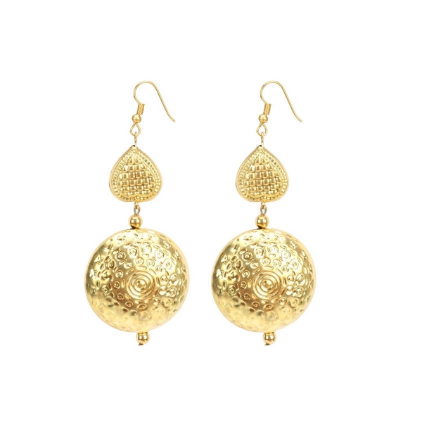 Dropship Women's Gold Plated Hook Dangler Hanging Earrings-Golden