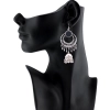 Dropship Women's Silver Oxidized Hook Dangler Hanging Afgani Tribal Fancy Earrings-Silver