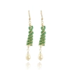 Dropship Women's Alloy Hook Dangler Hanging Earrings-Green