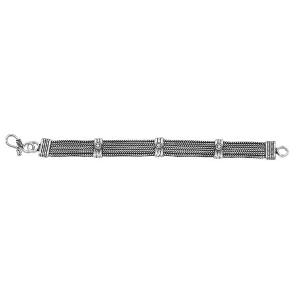 Dropship Women's Oxidised Black Silver Silver Bracelet-Silver
