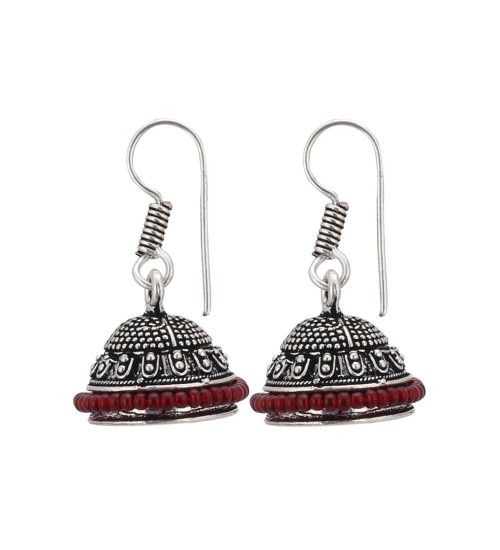 Women's Alloy Hook Dangler Hanging Silver Plated Earrings-Silver