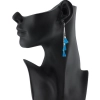 Dropship Women's Tassels Beads Hook Dangler Hanging Hanging Earrings-Blue