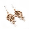 Dropship Women's Wooden handcrafted Hook Dangler Hanging Fashion Earrings-Brown
