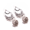 Dropship Women's Silver Oxidized Hook Dangler Hanging Afgani Tribal Fancy Earrings-Silver