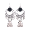 Dropship Women's Silver Oxidized Hook Dangler Hanging Afgani Tribal Fancy Earrings-Silver