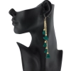 Dropship Women's Golden plated Hook Dangler Hanging Earrings-Green