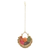 Dropship Women's Gold Oxidized Earrings and Maang Tikka-Multi