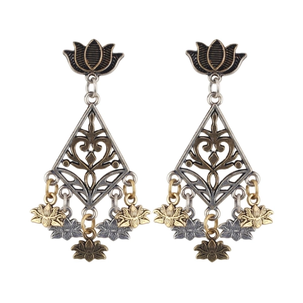 Dropship Women's Alloy, silver Plated Hook Dangler Hanging Earrings-Golden