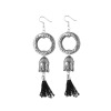 Dropship Women's Oxidized Silver plated Buddha Style Earrings-Silver