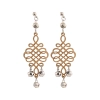 Dropship Women's Wooden handcrafted Hook Dangler Hanging Fashion Earrings-Brown