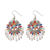 Dropship Women's Oxidize Silver plated Hook Dangler Hanging Afgani Earrings-Multicolour