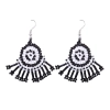 Dropship Women's Alloy, Thread Hook Dangler Hanging Earrings-Black