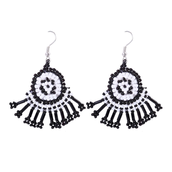 Dropship Women's Alloy, Thread Hook Dangler Hanging Earrings-Black