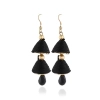 Dropship Women's Alloy, Beads Hook Dangler Hanging Earrings-Black