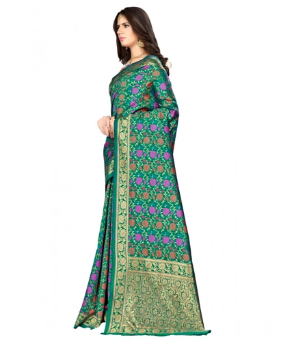 Women's Banarasi silk Saree with Blouse (Multi, 5-6mtr) Women's Banarasi silk Saree with Blouse (Multi, 5-6mtr)