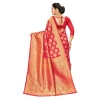Women's Banarasi silk Saree with Blouse (Red, 5-6mtr)