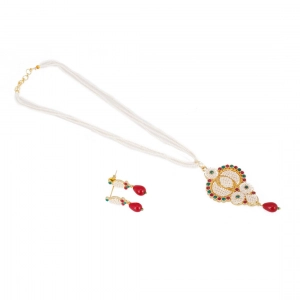 Designer Traditional India Rajasthani Basra Pearl Necklace with Earrings