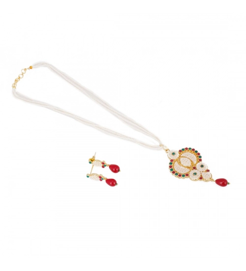 Designer Traditional India Rajasthani Basra Pearl Necklace with Earrings