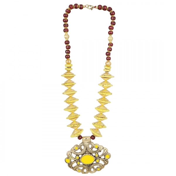 Dropship Designer Yellow and Golden Beads Necklace