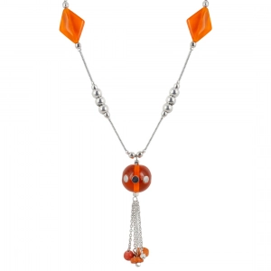 Stone Beads Fashion Silver Necklace 