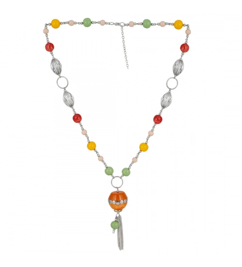 Stone Beads Fashion Silver Necklace 