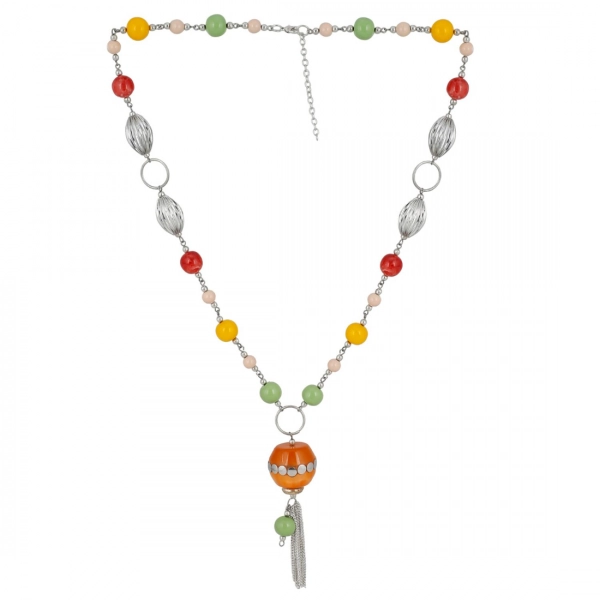 Dropship Stone Beads Fashion Silver Necklace