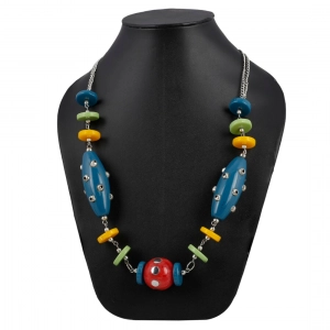 Stone Beads Fashion Silver Necklace 