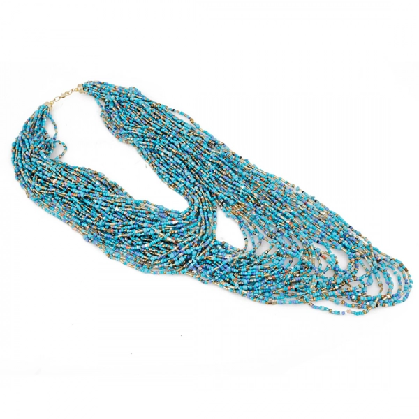 Dropship Blue Multi Layer Beads Necklace