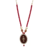 Dropship Stylish Maroon Golde Plated Traditional Kundan Necklace Set with Earrings