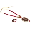 Dropship Stylish Maroon Golde Plated Traditional Kundan Necklace Set with Earrings