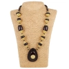 Dropship Designer Dark Brown and Golden Beads South Style Necklace